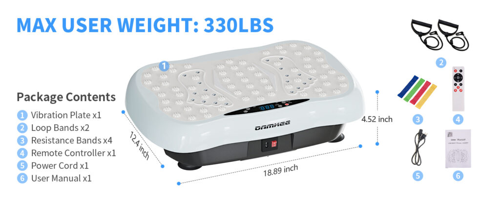 DamKee vibration plate 330 lbs weight capacity