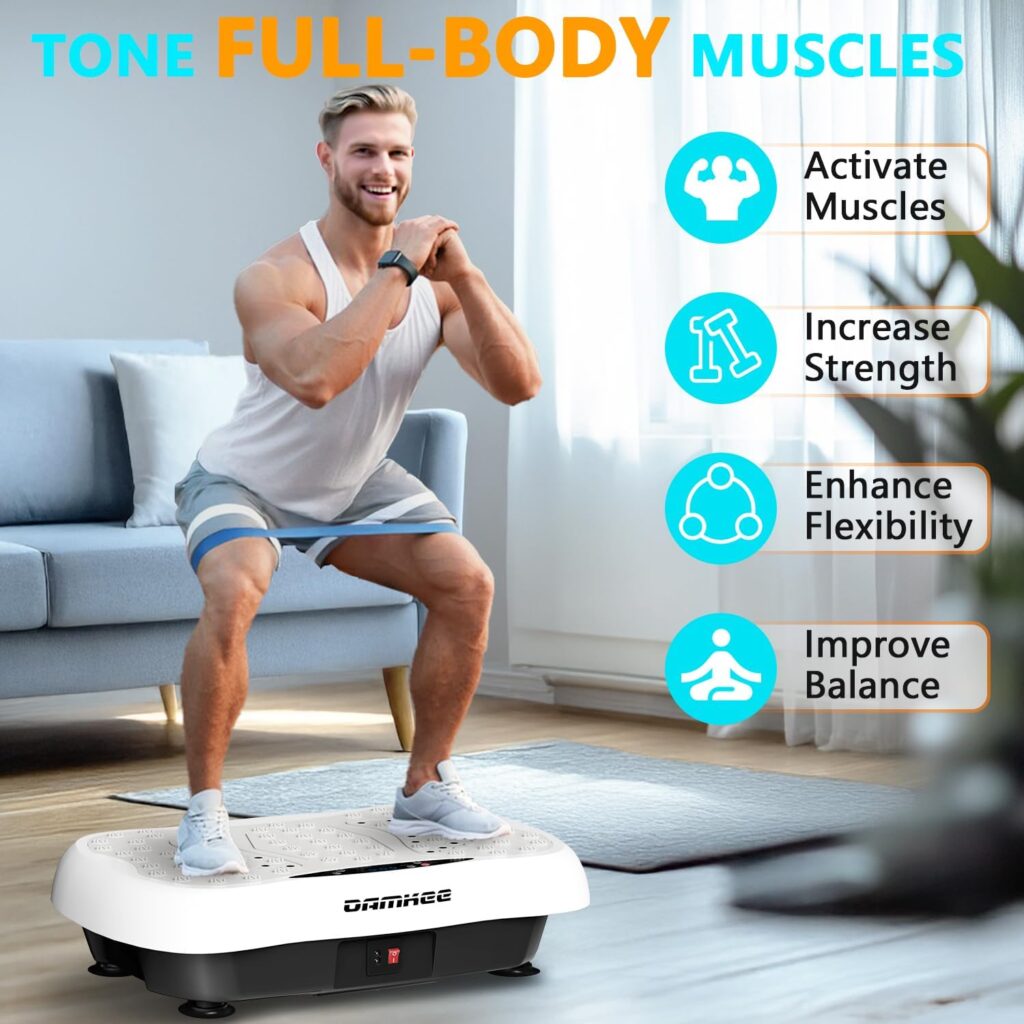 DamKee vibration plate with resistance bands