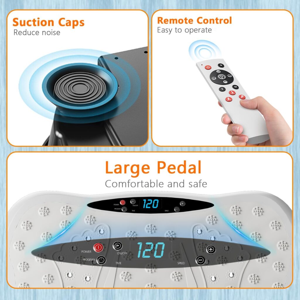 DamKee vibration platform with 4 resistance loop bands - Vibrating Board Workout